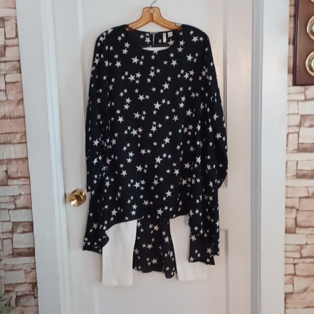 Cato's tunic top with leggings size 14/16 W, black and white